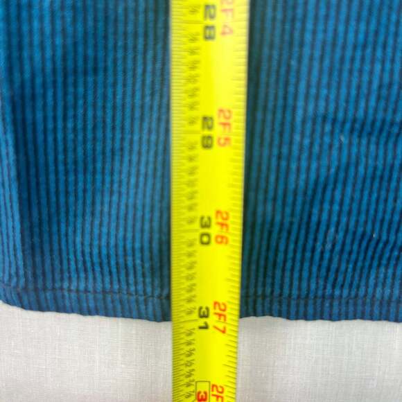 Buckle Black Men's XL Blue Striped Long Sleeve Button-Up Shirt Y2K Rock - Picture 11 of 11